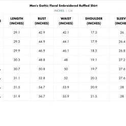 Punk Rave Men's Stuff Gothic Floral Embroidered Ruffled Shirt