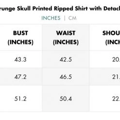 Punk Rave Men's Stuff Grunge Skull Printed Ripped Shirt With Detachable Hood - Blue