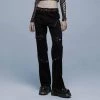 Punk Rave Punk Splice Zipper Straight Pants Women's Stuff
