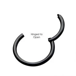 BodyVibe Jewelry Black Plated Hinged Segment Ring - 20g 3/8"