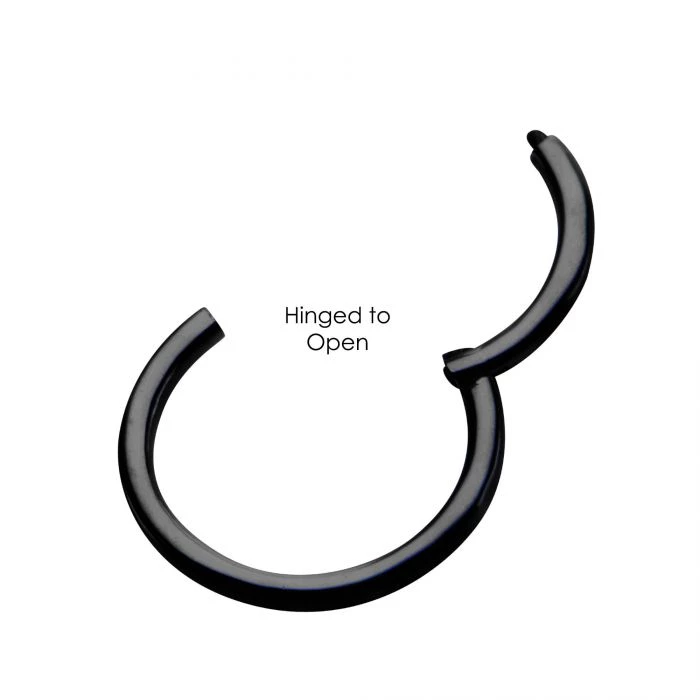 BodyVibe Jewelry Black Plated Hinged Segment Ring - 20g 3/8" 3 BodyVibe Jewelry Black Plated Hinged Segment Ring - 20g 3/8"