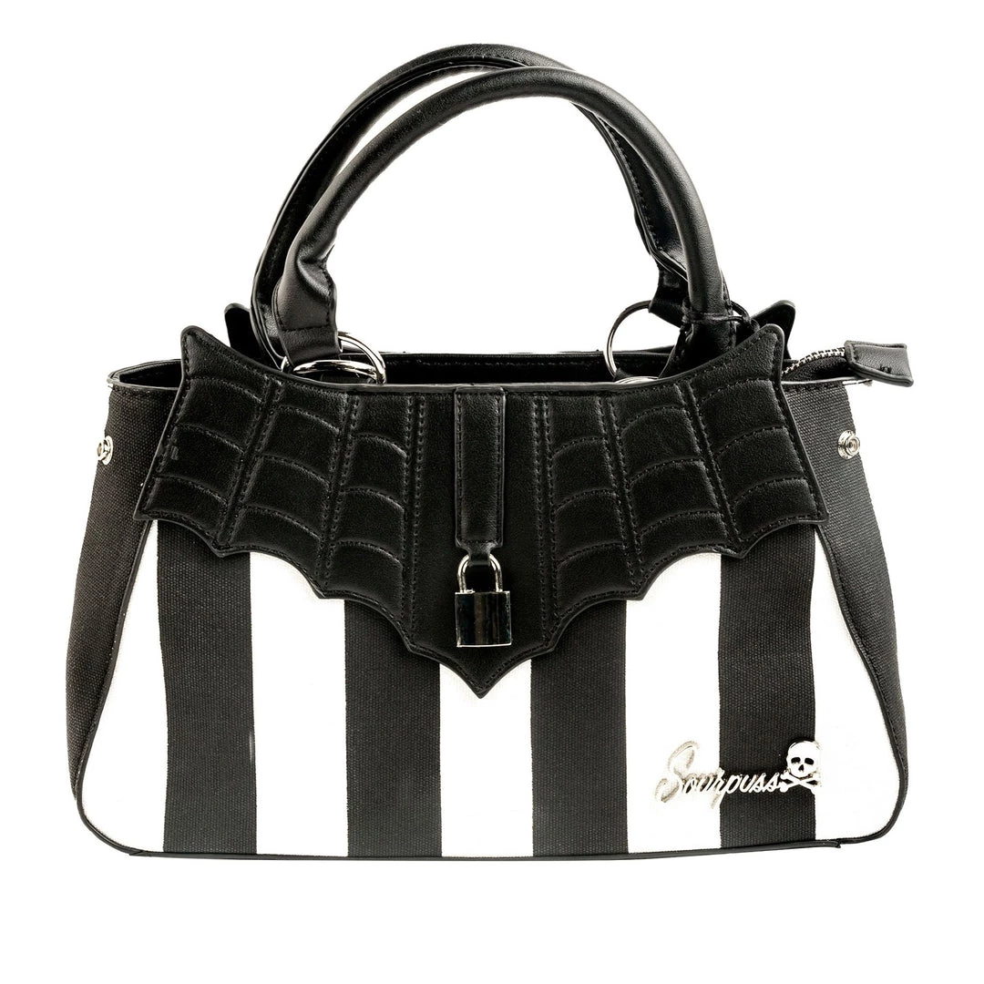 Sourpuss Locked Out Purse - Black & White Stripes 3 Sourpuss Locked Out Purse - Black & White Stripes