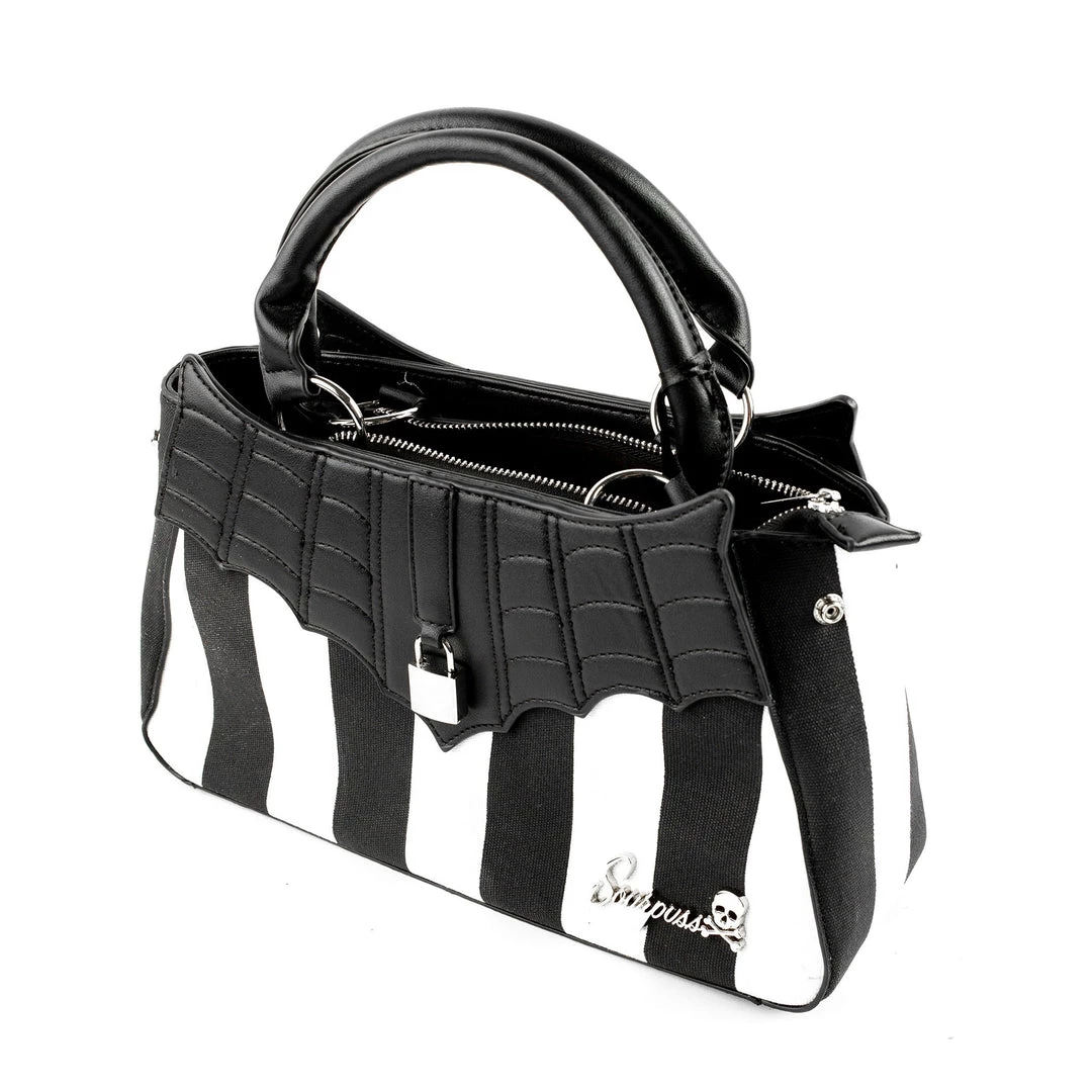 Sourpuss Locked Out Purse - Black & White Stripes 7 Sourpuss Locked Out Purse - Black & White Stripes