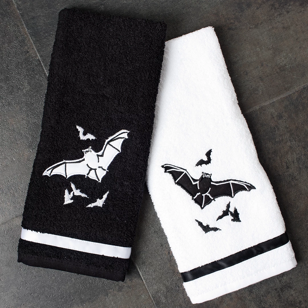 Sourpuss Spooksville Bats Hand Towel Set 3 Sourpuss Spooksville Bats Hand Towel Set
